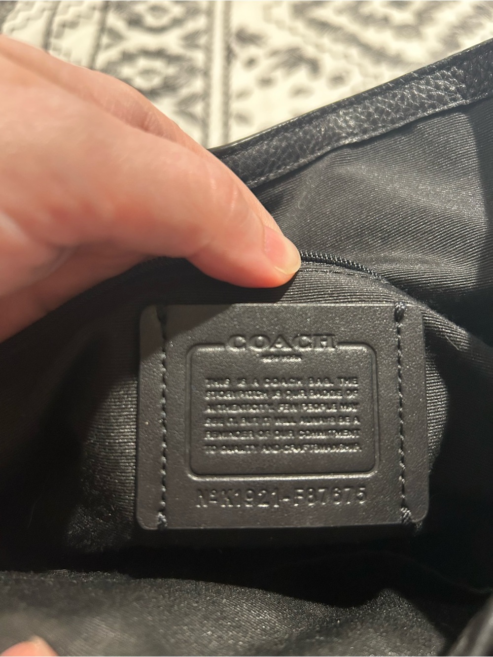 Coach Black Pebbled Leather Grommet Drawstring Backpack - Picture 6 of 11